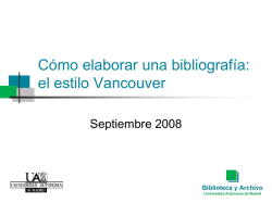 Cómo elaborar una bibliografía: el estilo Vancouver