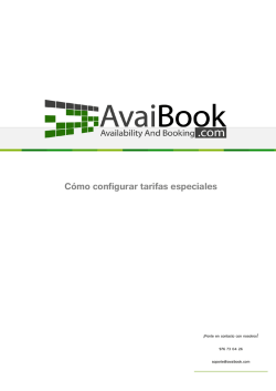 Cómo configurar tarifas especiales - AvaiBook.com