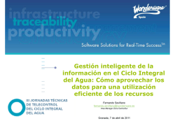 Gesti&oacute;n inteligente de la informaci&oacute;n en el Ciclo Integral del Agua