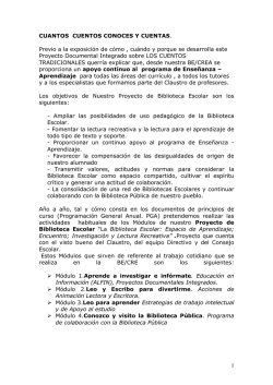 Cuántos cuentos conoces y cuentas