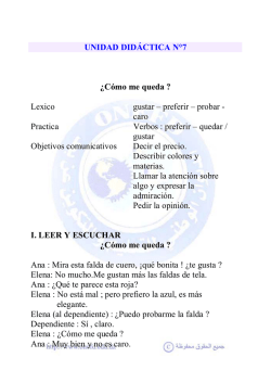 UNIDAD DIDÁCTICA N°7 ¿Cómo me queda ? Lexico gustar - onefd