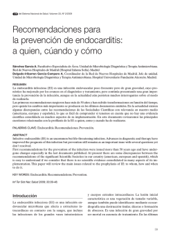 Recomendaciones para la prevención de endocarditis: a quien