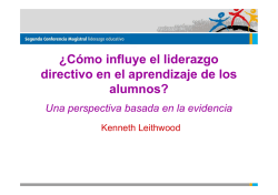 ¿Cómo influye el liderazgo directivo en el aprendizaje - EducarChile