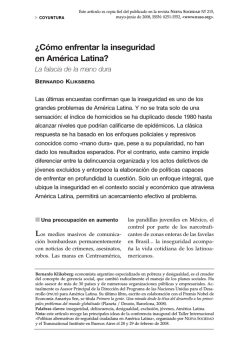 ¿Cómo enfrentar la inseguridad en América Latina? - Nueva Sociedad