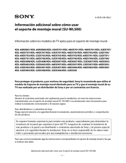 Informaci&oacute;n adicional sobre c&oacute;mo usar el soporte de montaje - Sony