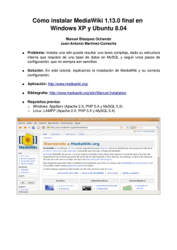 Cómo instalar MediaWiki 1.13.0 final en Windows - mblazquez.es