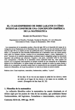 EL CUASI-EMPIRISMO DE BV1RE LAKATOS O CÓMO - Dialnet