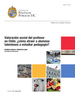 Valoración social del profesor en Chile: ¿cómo atraer a alumnos