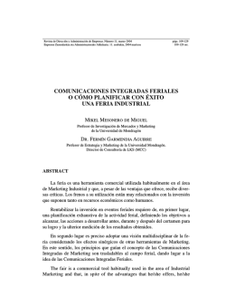 COMUNICACIONES INTEGRADAS FERIALES O CÓMO