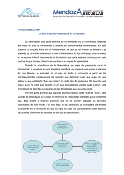 FUNDAMENTACIÓN ¿Cómo enseñar matemática - Mendoza Educa