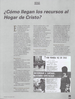 &iquest;C&oacute;mo llegan los recursos al Hogar de Cristo? - Biblioteca
