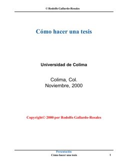 Cómo hacer una tesis - Universidad de Colima