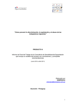 1 “Cómo prevenir la discriminación, la explotación y el abuso de las