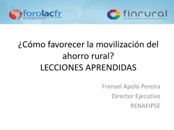 ¿Cómo favorecer la movilización del ahorro rural? - Eventos