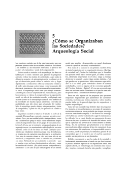 5 &iquest;C&oacute;mo se Organizaban las Sociedades? Arqueolog&iacute;a Social