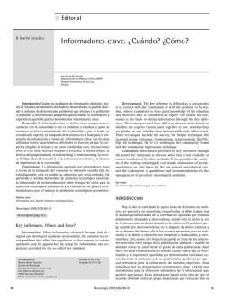 Informadores clave. ¿Cuándo? ¿Cómo? - iMedicinas