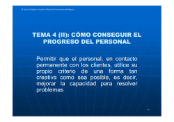 TEMA 4 (II) CÓMO CONSEGUIR EL TEMA 4 (II): CÓMO