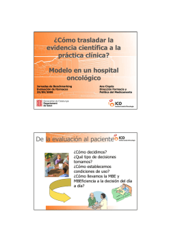 ¿Cómo trasladar la evidencia científica a la práctica clínica? Modelo