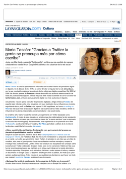 Tascón: Con Twitter la gente se preocupa por cómo escribe