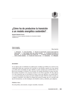 &iquest;C&oacute;mo ha de producirse la transici&oacute;n a un modelo energ&eacute;tico