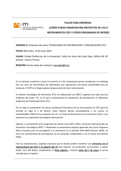 TALLER PARA EMPRESAS &iquest;C&Oacute;MO PUEDO - InnDEA Valencia