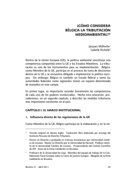 ¿CÓMO CONSIDERA BÉLGICA LA TRIBUTACIÓN - IPDT