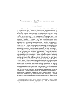 MANTENIMIENTO Y ORO. CÓMO HACER DE INDIOS - ANE