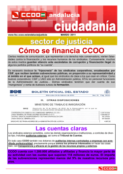 C&oacute;mo se financia CCOO