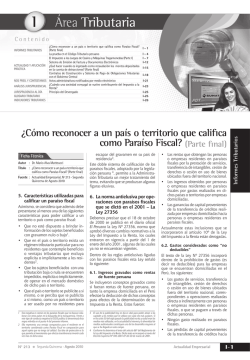 I ¿Cómo reconocer a un país o territorio que califica como Paraíso