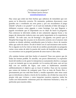 &iquest;&ldquo;C&oacute;mo est&aacute; ese campe&oacute;n&rdquo;? Por Liliana Garc&iacute;a Arroyo Hay cosas