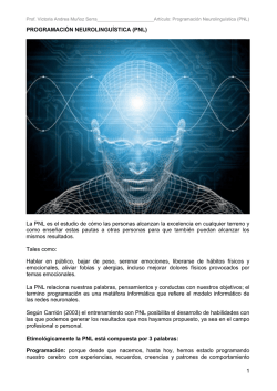 Programaci&oacute;n Neuro Lingu&iacute;stica - Victoria Andrea Mu&ntilde;oz Serra