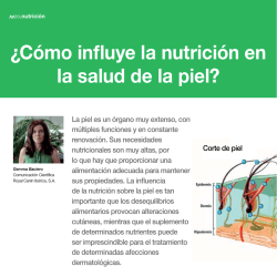 &iquest;C&oacute;mo influye la nutrici&oacute;n en la salud de la piel?