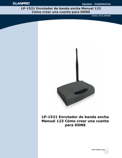 LP-1521 Enrutador de banda ancha Manual 123 Cómo - LanPro