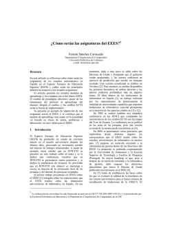 ¿Cómo serán las asignaturas del EEES?1