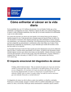 C&oacute;mo enfrentar el c&aacute;ncer en la vida diaria - American Cancer Society