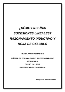 &iquest;C&Oacute;MO ENSE&Ntilde;AR SUCESIONES LINEALES? RAZONAMIENTO
