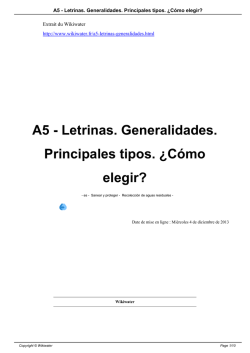 A5 - Letrinas. Generalidades. Principales tipos. ¿Cómo - Wikiwater