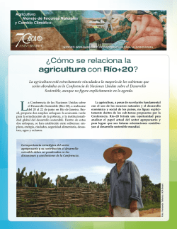 ¿Cómo se relaciona la agricultura con Río+20? - Instituto