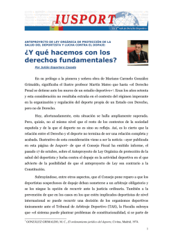 El Tribunal Constitucional ha significado cómo en el ámbito - Iusport