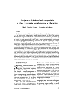 Sentipensar bajo la mirada autopoi&eacute;tica o c&oacute;mo - Waldorf Colombia