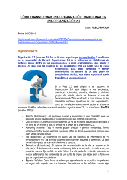 C&Oacute;MO TRANSFORMAR UNA ORGANIZACI&Oacute;N TRADICIONAL EN