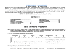 CONTENIDO C&Oacute;MO USAR ESTE DIRECTORIO - Directorios en