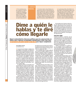 Dime a qui&eacute;n le hablas y te dir&eacute; c&oacute;mo llegarle