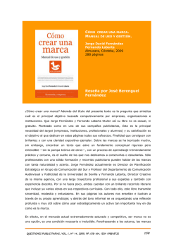 QP 14. Reseña 1. Cómo crear una marca. Manual de - Maecei.es
