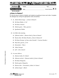 &iquest;C&oacute;mo te llamas?