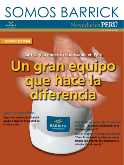 Apoyo a las comunidades: Sepa m&aacute;s sobre c&oacute;mo Barrick ayuda a