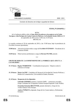 FEMM_PV(2010)0928_1 ACTA de la Audiencia pública - Europa