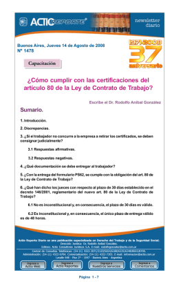 &iquest;C&oacute;mo cumplir con las certificaciones del art&iacute;culo 80 de la - Actio