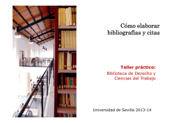 C&oacute;mo elaborar bibliograf&iacute;as y citas - Universidad de Sevilla