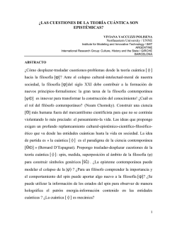 ¿LAS CUESTIONES DE LA TEORÍA CUÁNTICA SON EPISTÉMICAS?